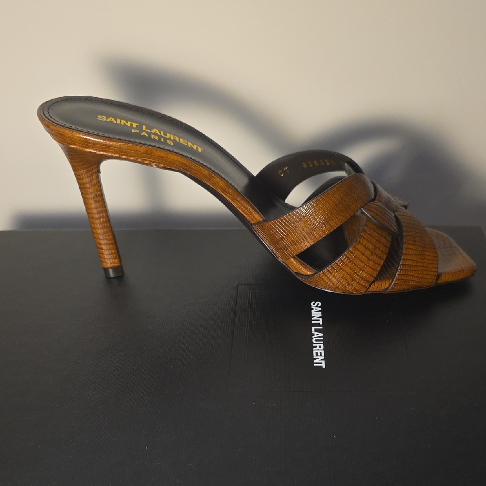 Saint Laurent Tan Heeled Sandals